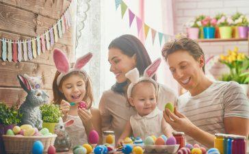 Taking a break from their runs and enjoying Easter as a family.