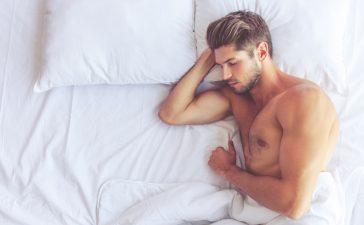 Male athlete getting some much needed shut eye.