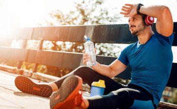 Runner taking it easy after his long run.