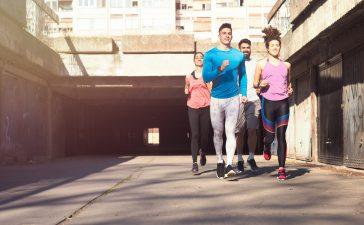 Friends enjoying a run together.