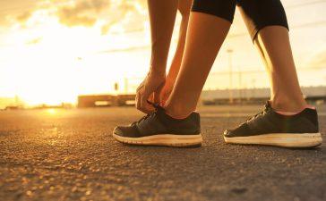 Runner getting ready to run in her spring regime.