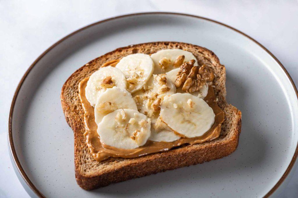 nut butters and Banana on toast. perfect pre run snack